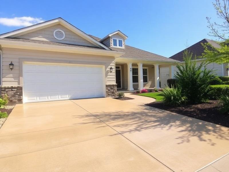 Cleaned driveway after pressure washing