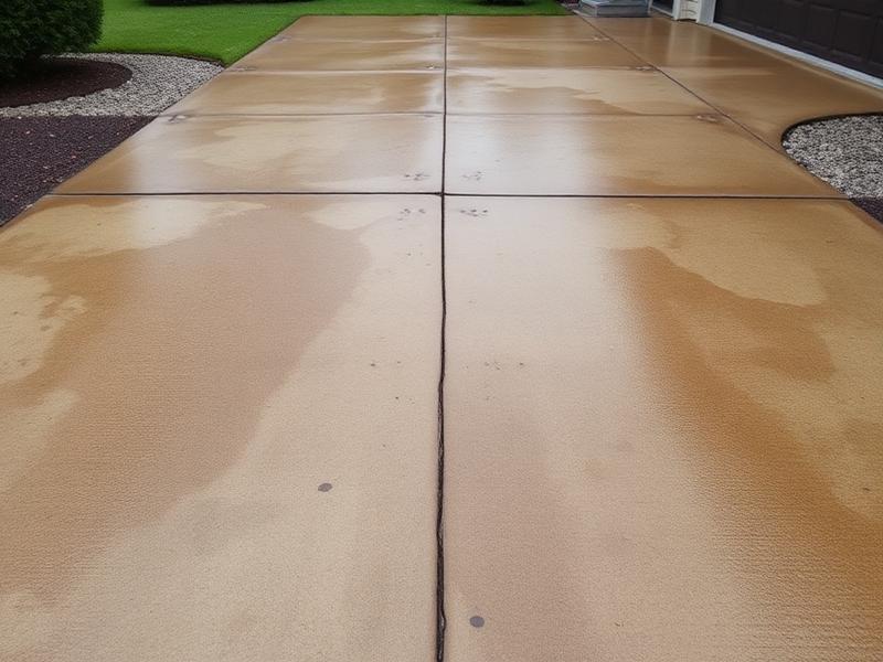 Driveway before pressure washing